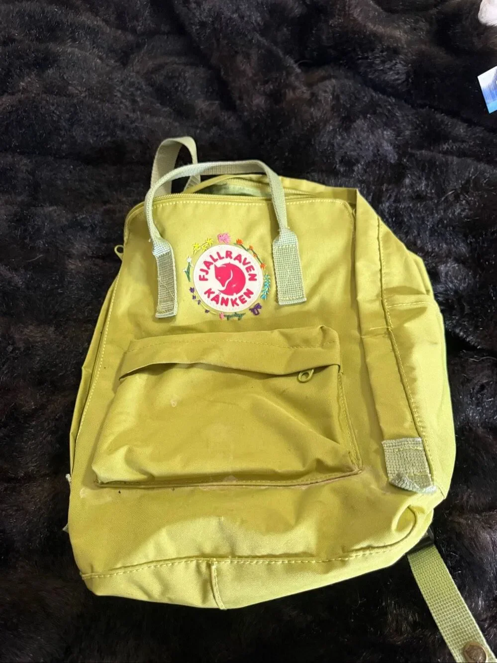 Fjallraven Unisex Kanken Laptop Backpack, Yellow green bag